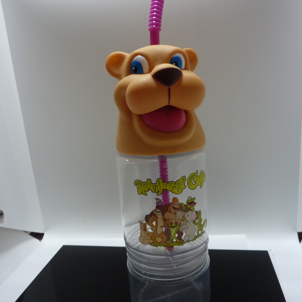 Rainforest Cafe DOG 3D Head Travel Cup Water Bottle Souvenir Drink/Snack